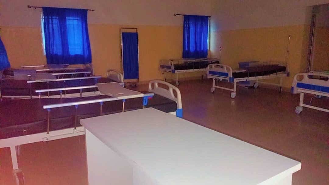 A hospital ward at St John's Medical Centre prepared to care for patients